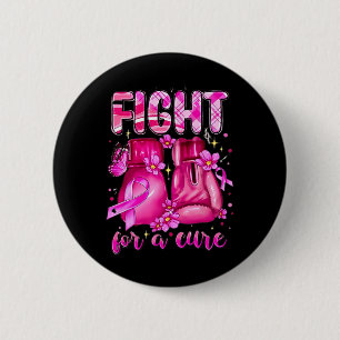 Fight For A Cure Pink Boxing Gloves Breast Cancer 6 Cm Round Badge