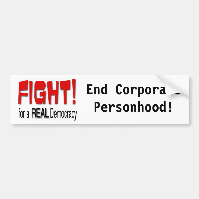 Fight for a Real Democracy Bumper Sticker | Zazzle