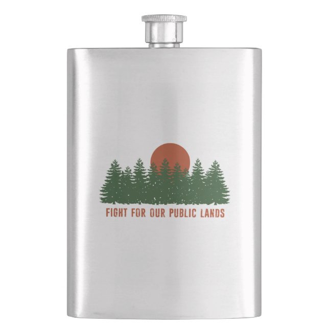Fight For Our Public Lands Hip Flask (Front)