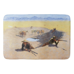 Fight for the Water Hole (by Frederic Remington) Bath Mat
