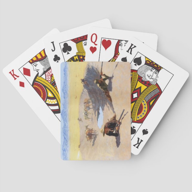 Fight for the Water Hole (by Frederic Remington) Playing Cards (Back)