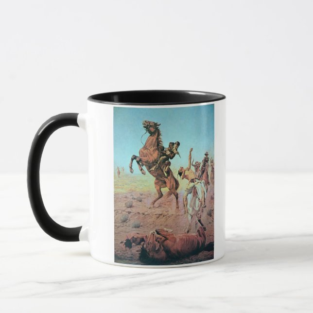Fight for the Water Hole (colour litho) Mug (Left)