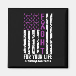 Fight For Your Life Overdose Awareness Purple Ribb Magnet