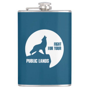Fight For Your Public Lands Wolf Hip Flask