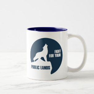 Fight For Your Public Lands Wolf Two-Tone Coffee Mug