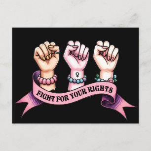 Fight For Your Rights Feminist Postcard