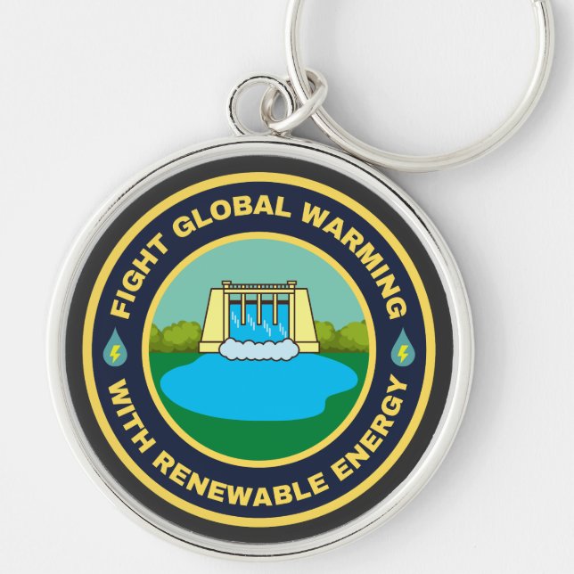 Fight global warming hydropower key ring (Front)