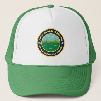 Fight global warming wind power trucker hat