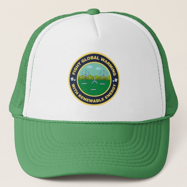 Fight global warming wind power trucker hat (Front)