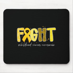 Fight Gold Ribbon Childhood Cancer Awareness Mouse Pad
