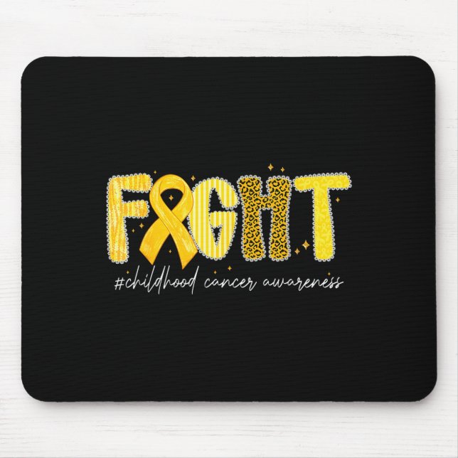 Fight Gold Ribbon Childhood Cancer Awareness  Mouse Pad (Front)