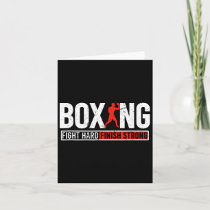Fight Hard And Finish Motivational Boxing Fighter Card