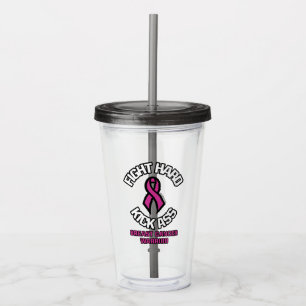 Fight Hard...Breast Cancer Acrylic Tumbler