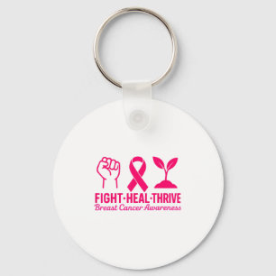 Fight Heal Thrive Breast Cancer Awareness Nk Ribbo Key Ring
