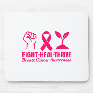 Fight Heal Thrive Breast Cancer Awareness Nk Ribbo Mouse Pad