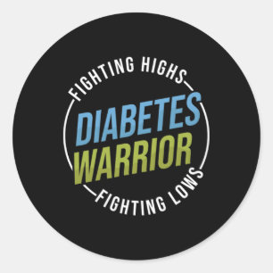 Fight High Support Type 1 Diabetes Warrior Awarene Classic Round Sticker