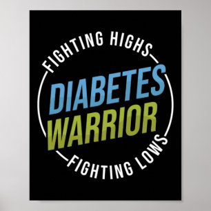 Fight High Support Type 1 Diabetes Warrior Awarene Poster