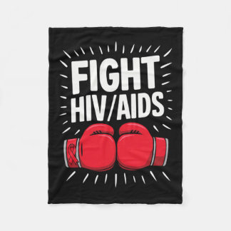 Fight Hivaid Awareness Red Boxing Gloves 1 Fleece Blanket