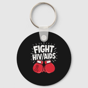 Fight Hivaid Awareness Red Boxing Gloves  Key Ring