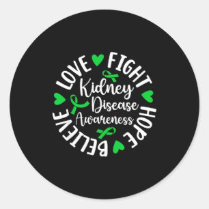Fight hope kidney disease awareness kidney disease classic round sticker
