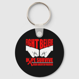 FIGHT HOPE SURVIVE BRAIN ANEURYSM WARRIOR  KEY RING