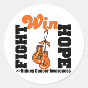Fight Hope Win v2 - Kidney Cancer Classic Round Sticker