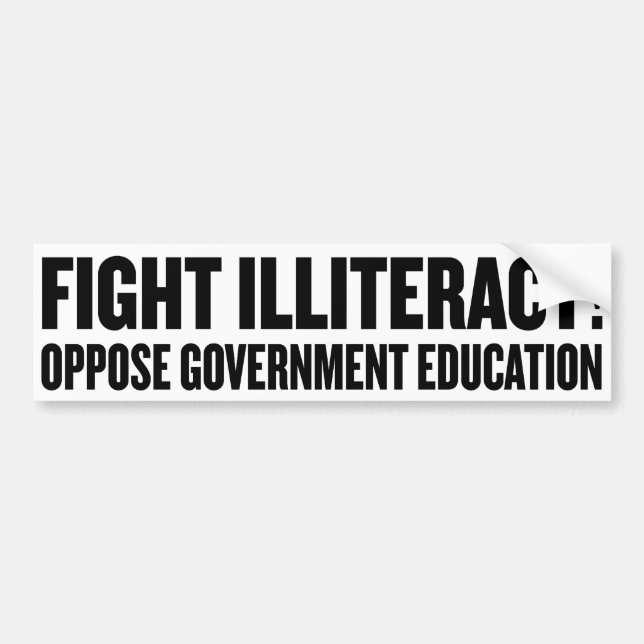 Fight Illiteracy Bumper Sticker (Front)