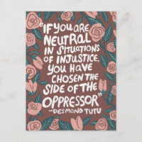 Fight Injustice Desmond Tutu Quote Pink Roses 