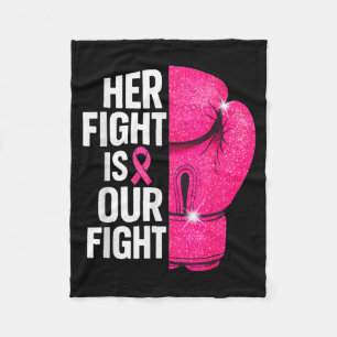 Fight is Fight Boxing Glove Breast Cancer Survivor Fleece Blanket