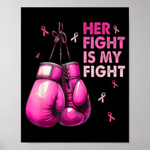 Fight is Fight Boxing Gloves Breast Cancer Poster
