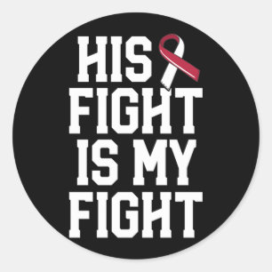 Fight Is Fight Burdy Throat Oral Cancer Awareness Classic Round Sticker