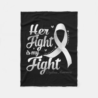 Fight is fight dyslexia awareness warrior ribbon fleece blanket