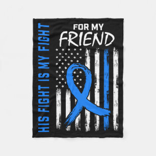 Fight Is Fight Friend Colon Cancer Awareness Usa Fleece Blanket