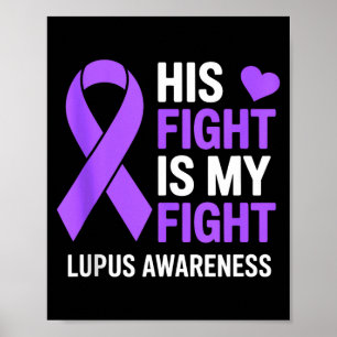 Fight is fight lupus awareness purple ribbon poster