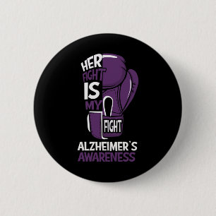 Fight Is My Fight Alzheimerheimer's Awareness Boxi 6 Cm Round Badge