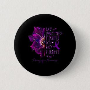 Fight Is My Fight Anemone Fibromyalgia Awareness 6 Cm Round Badge