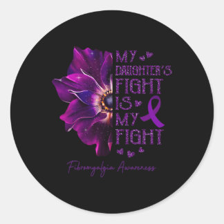 Fight Is My Fight Anemone Fibromyalgia Awareness  Classic Round Sticker