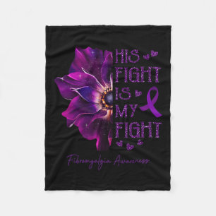 Fight Is My Fight Anemone Flower Fibromyalgia Awar Fleece Blanket