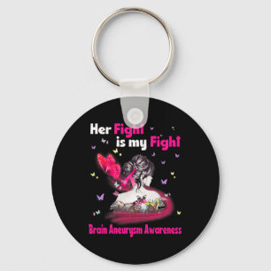 Fight Is My Fight Brain Aneurysm Awareness 3  Key Ring