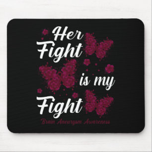 Fight Is My Fight Brain Aneurysm Awareness Butterf Mouse Pad