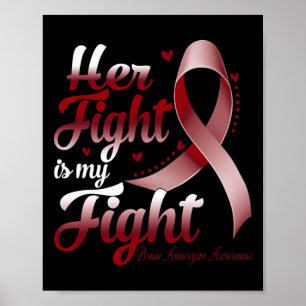 Fight Is My Fight Brain Aneurysm Awareness Warrior Poster