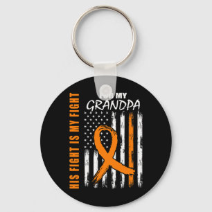 Fight Is My Fight Grandpa Leukaemia Awareness Flag Key Ring
