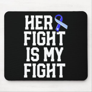Fight Is My Fight Hydrocephalus Awareness Blue Rib Mouse Pad