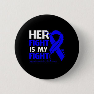 Fight Is My Fight Hydrocephalus Awareness Feather 6 Cm Round Badge