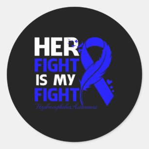 Fight Is My Fight Hydrocephalus Awareness Feather Classic Round Sticker