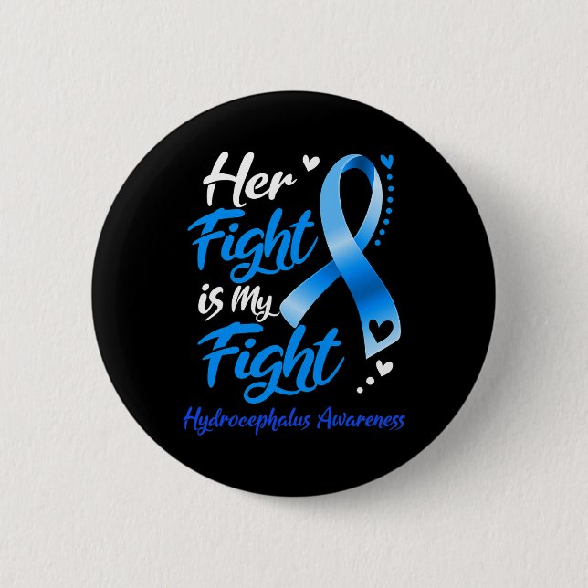 Fight Is My Fight Hydrocephalus Awareness Ribbon  6 Cm Round Badge (Front)