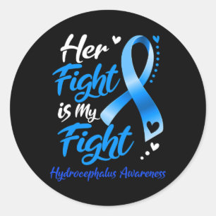 Fight Is My Fight Hydrocephalus Awareness Ribbon Classic Round Sticker