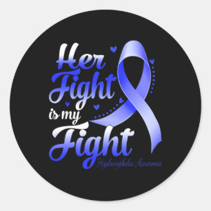 Fight Is My Fight Hydrocephalus Awareness Warrior Classic Round Sticker