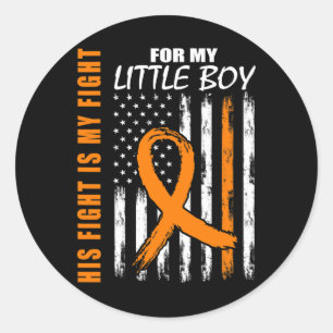 Fight Is My Fight Little Boy Son Leukaemia Awarene Classic Round Sticker