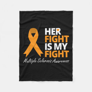Fight Is My Fight Ms Awareness Orange Ribbon 1 Fleece Blanket